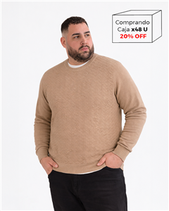 I8114 - Sweater Escote Redondo Fantasía Rombos TALLE ESPECIAL